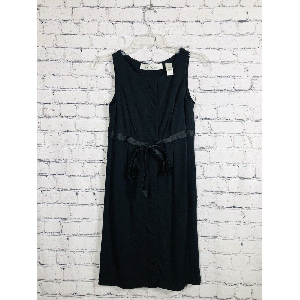 Laundry BY DESIGN Women's Sleeveless Empire Waist Tie Front Dress Black Size 2